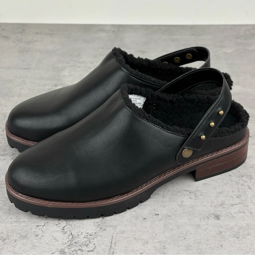 NEW Kensie Women's Wrylie Lined Clogs - SIZE US 8.5- BLACK New Without Box - Picture 2 of 5